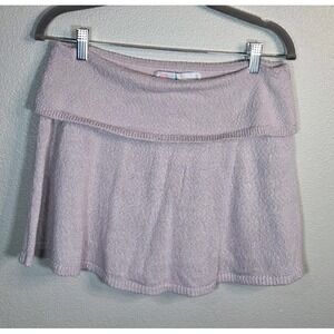 FP Beach Knit Mini Skort Pastel Purple Mauve Fold Over Waist  Size L